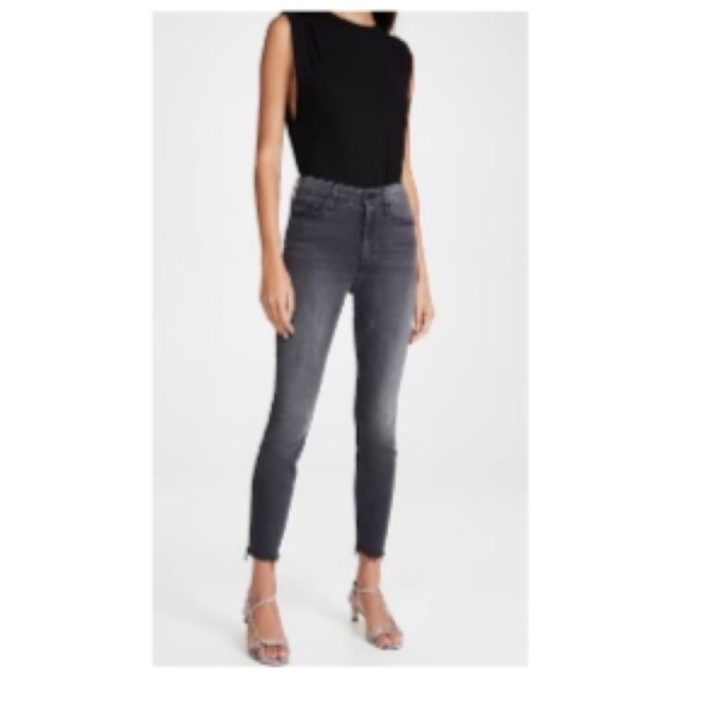 MOTHER Women's High Waisted Looker Ankle Fray Jeans